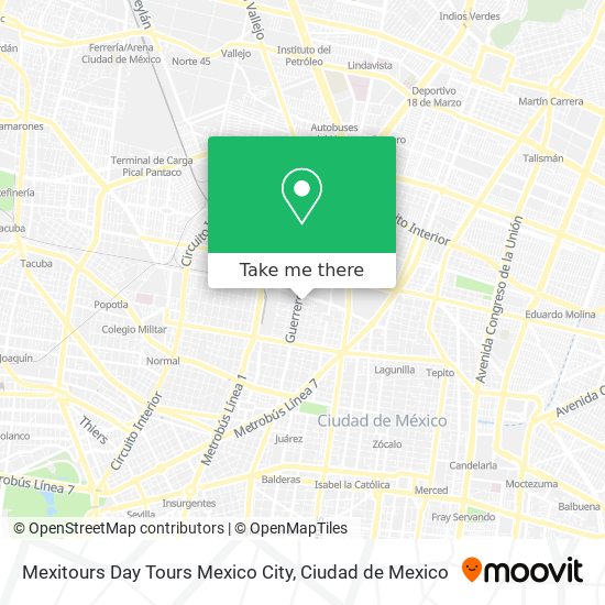 Mexitours Day Tours Mexico City map