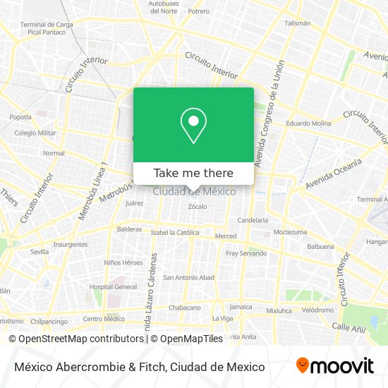 México Abercrombie & Fitch map