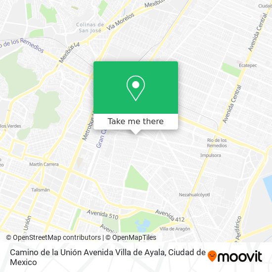 Camino de la Unión Avenida Villa de Ayala map