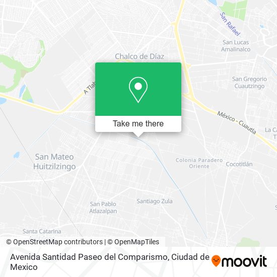 Avenida Santidad Paseo del Comparismo, Paseos de Chalco map