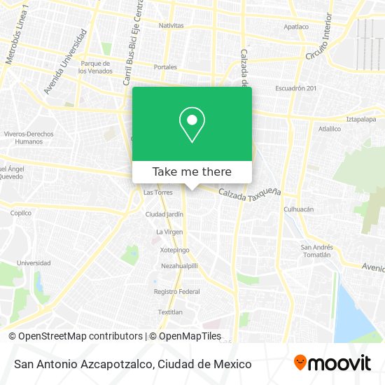 San Antonio Azcapotzalco map