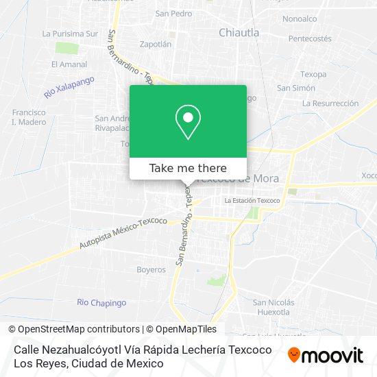 Calle Nezahualcóyotl Vía Rápida Lechería Texcoco Los Reyes map