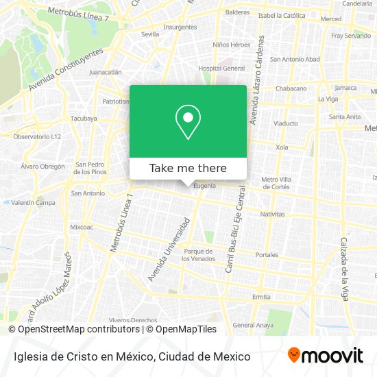 Mapa de Iglesia de Cristo en México