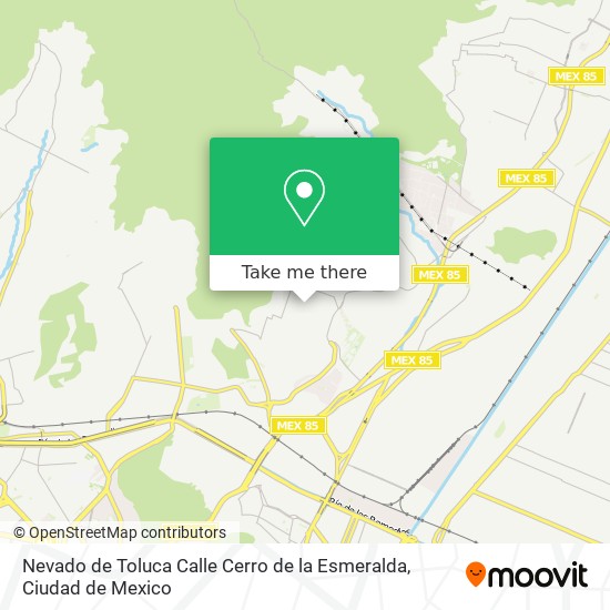 Mapa de Nevado de Toluca Calle Cerro de la Esmeralda