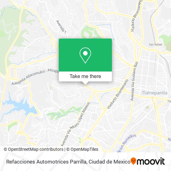 Mapa de Refacciones Automotrices Parrilla