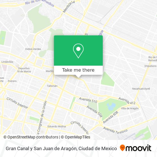 Gran Canal y San Juan de Aragón map