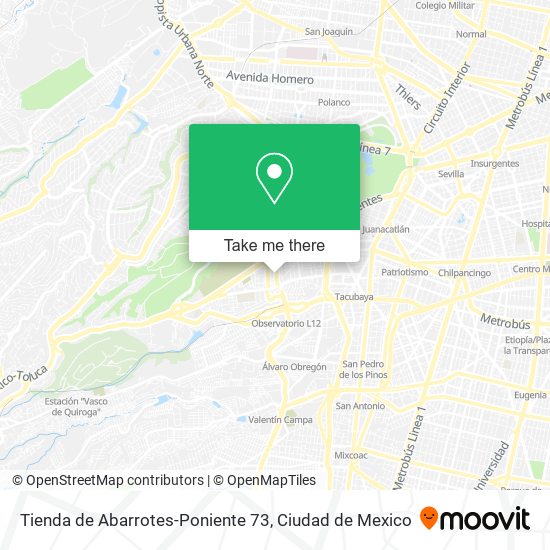 Mapa de Tienda de Abarrotes-Poniente 73