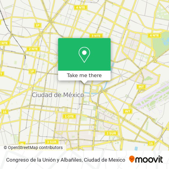 Mapa de Congreso de la Unión y Albañiles