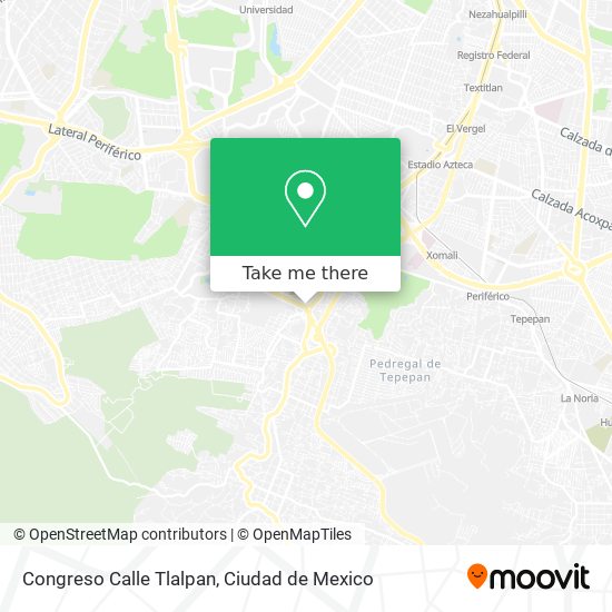 Mapa de Congreso Calle Tlalpan