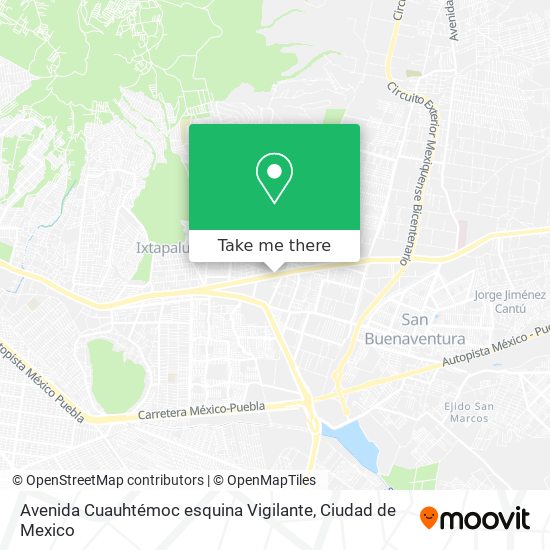 Mapa de Avenida Cuauhtémoc esquina Vigilante