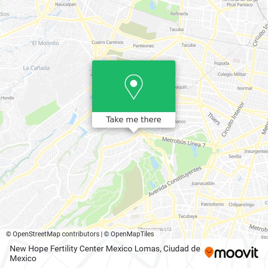 Mapa de New Hope Fertility Center Mexico Lomas