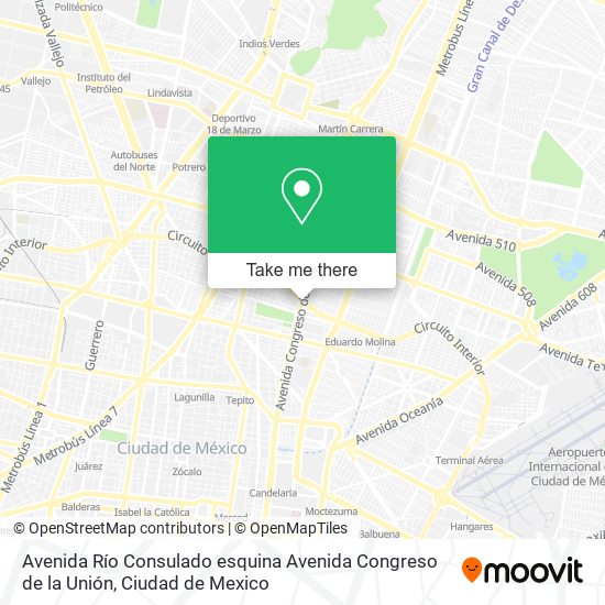 Avenida Río Consulado esquina Avenida Congreso de la Unión map