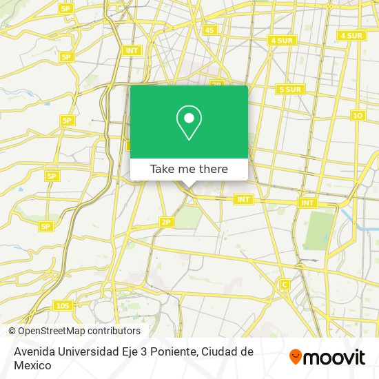 Mapa de Avenida Universidad Eje 3 Poniente