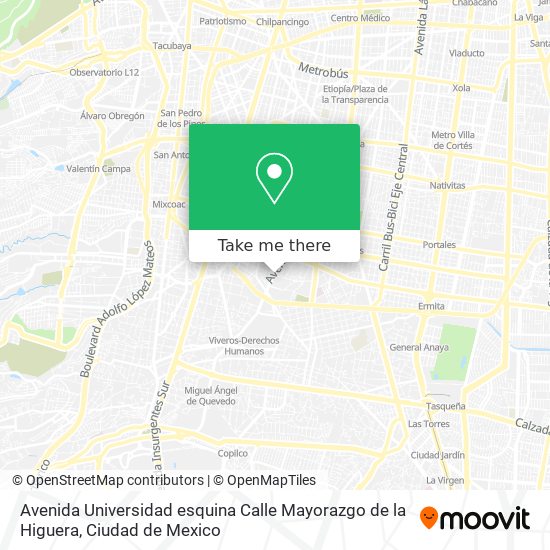 Avenida Universidad esquina Calle Mayorazgo de la Higuera map