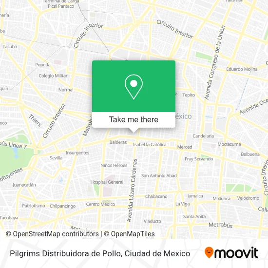 Pilgrims Distribuidora de Pollo map