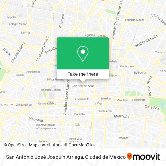 San Antonio José Joaquín Arriaga map