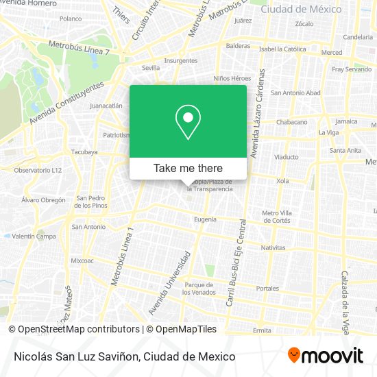 Nicolás San Luz Saviñon map