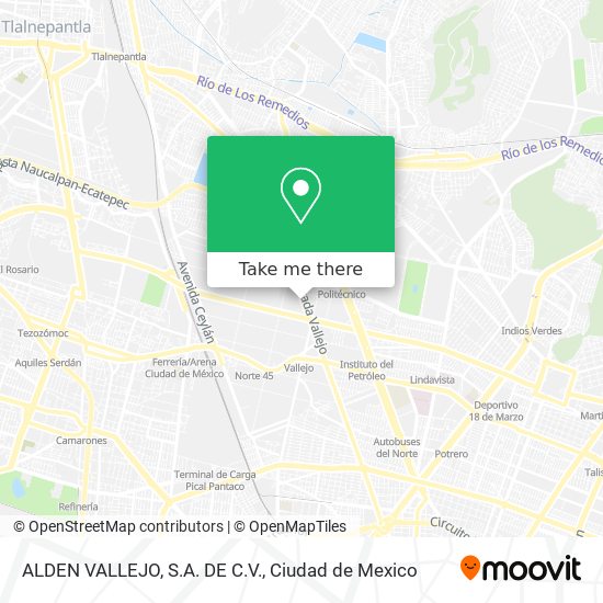 ALDEN VALLEJO, S.A. DE C.V. map