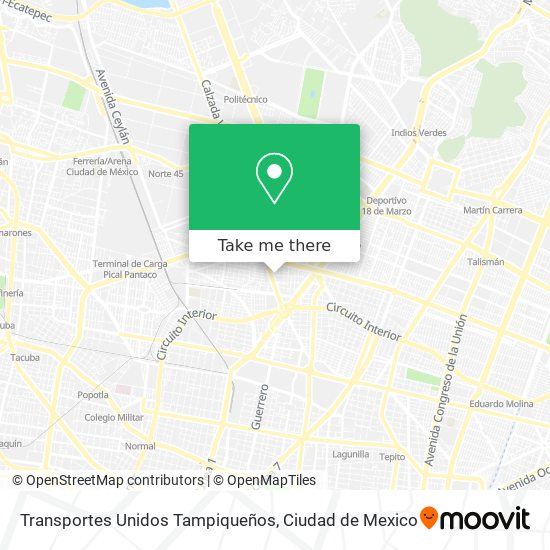 Transportes Unidos Tampiqueños map