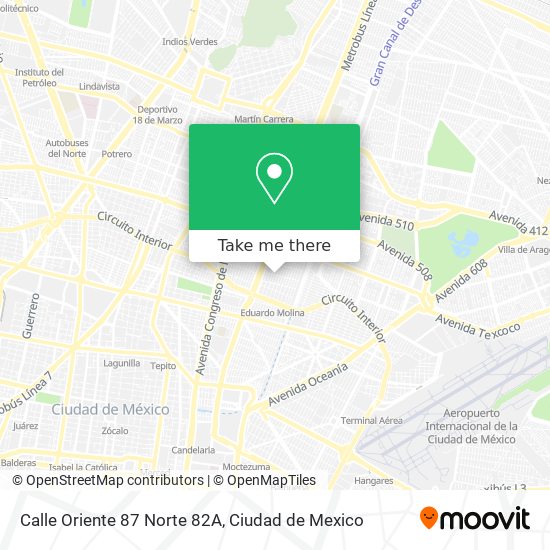 Calle Oriente 87 Norte 82A map