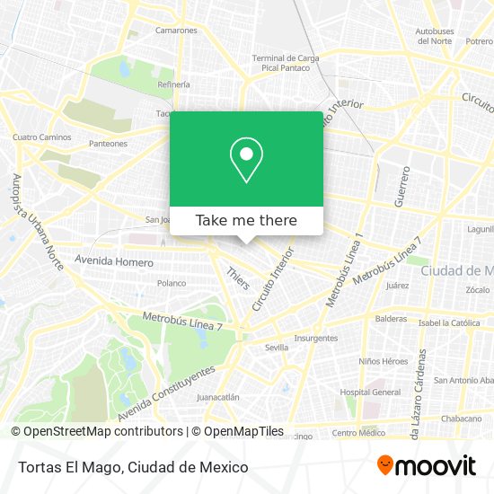 Tortas El Mago map