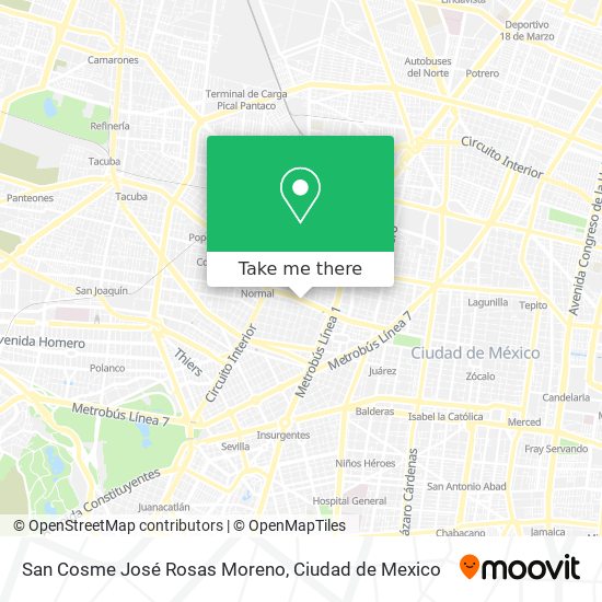 San Cosme José Rosas Moreno map