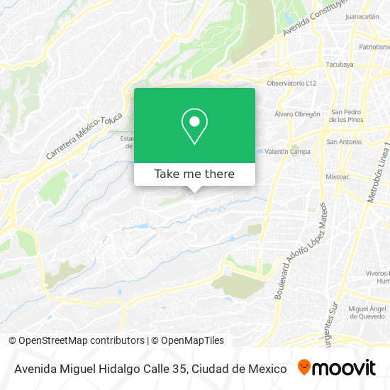 Avenida Miguel Hidalgo Calle 35 map