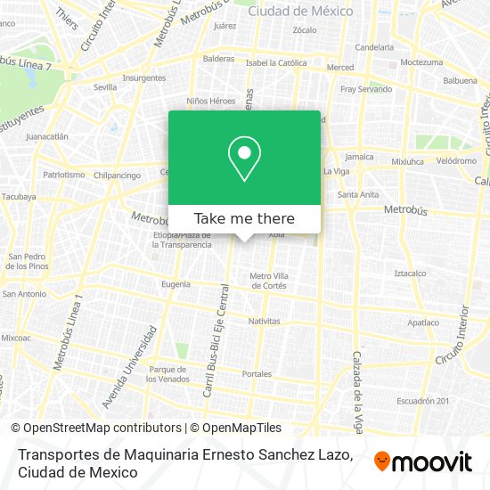 Mapa de Transportes de Maquinaria Ernesto Sanchez Lazo