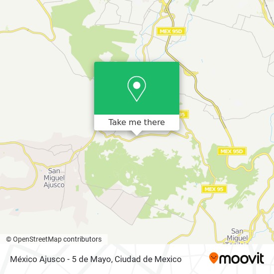 México Ajusco - 5 de Mayo map