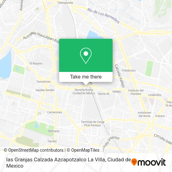 Mapa de las Granjas Calzada Azcapotzalco La Villa