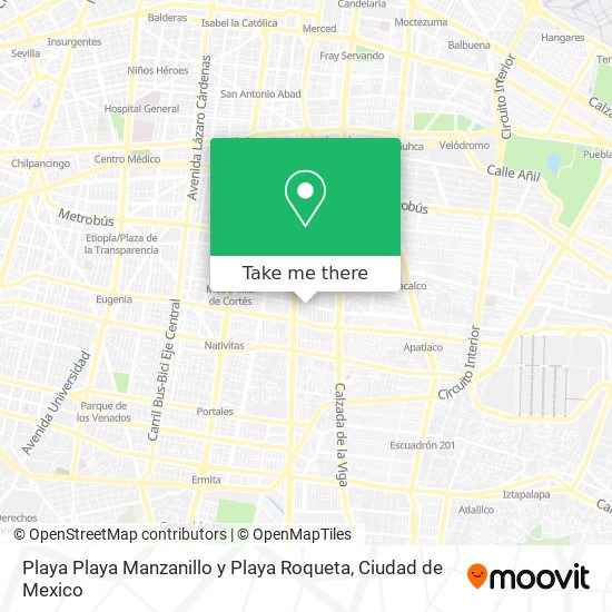 Playa Playa Manzanillo y Playa Roqueta map