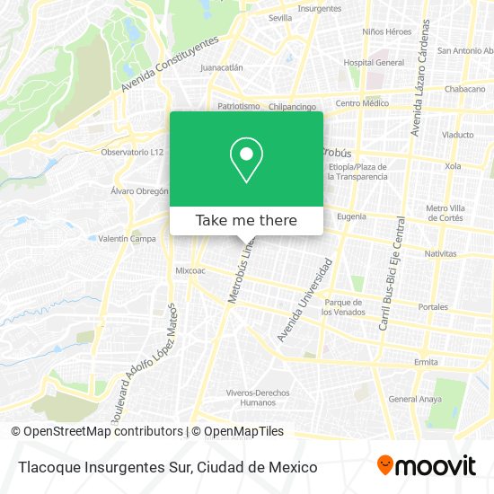 Tlacoque Insurgentes Sur map
