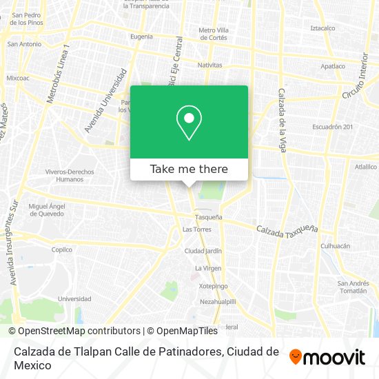 Calzada de Tlalpan Calle de Patinadores map