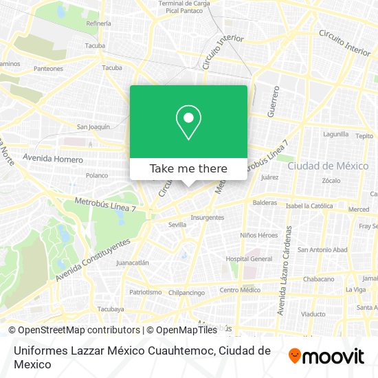 Uniformes Lazzar México Cuauhtemoc map