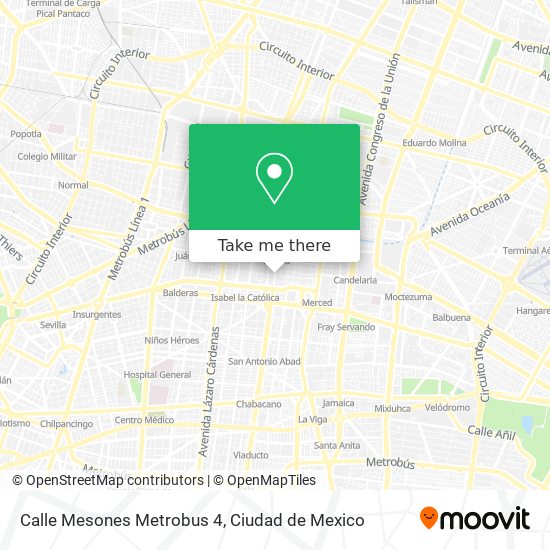 Mapa de Calle Mesones Metrobus 4