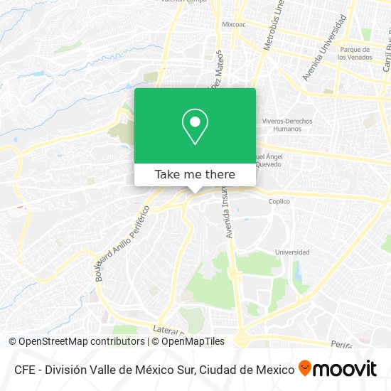 CFE - División Valle de México Sur map
