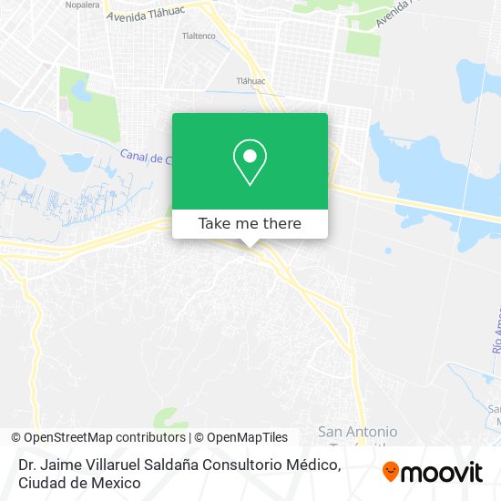Mapa de Dr. Jaime Villaruel Saldaña Consultorio Médico