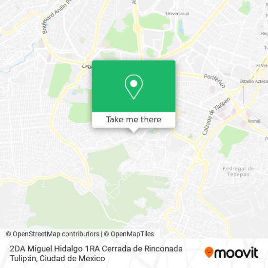 Mapa de 2DA Miguel Hidalgo 1RA Cerrada de Rinconada Tulipán