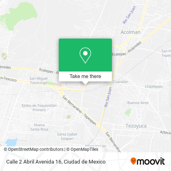 Calle 2 Abril Avenida 16 map