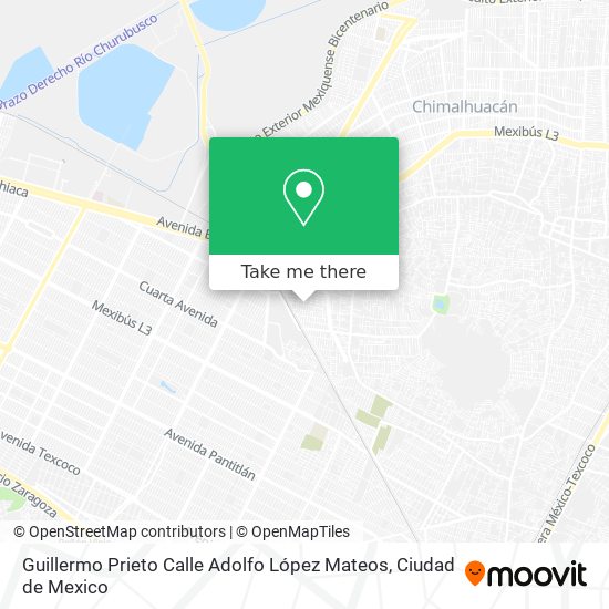 Mapa de Guillermo Prieto Calle Adolfo López Mateos