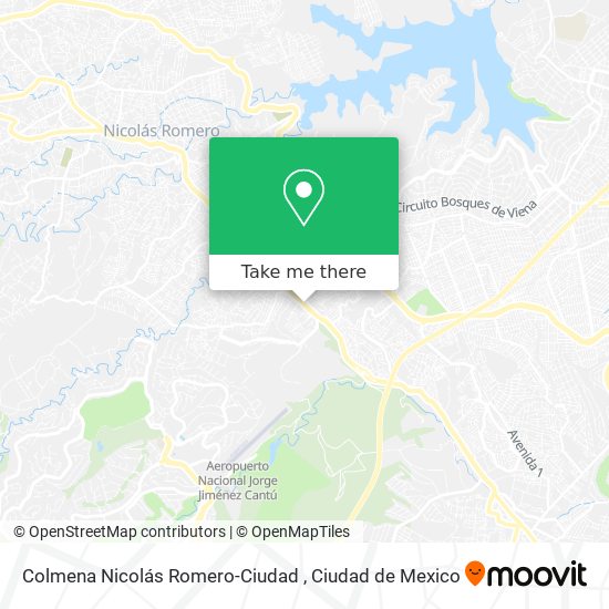 Colmena Nicolás Romero-Ciudad map