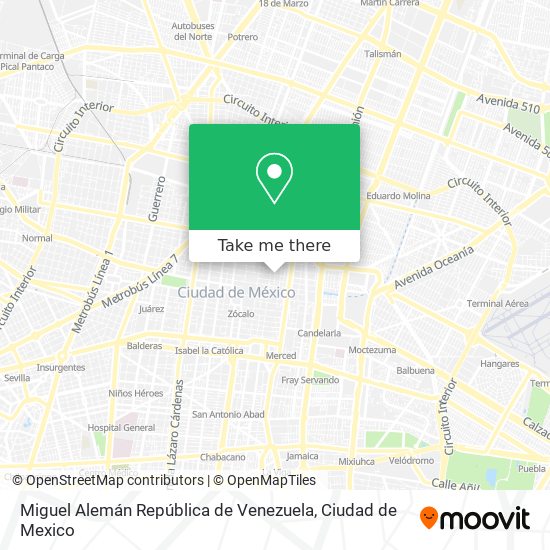 Miguel Alemán República de Venezuela map