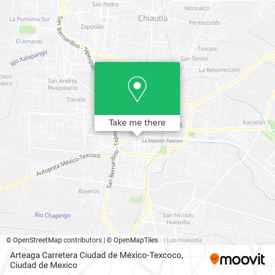 Mapa de Arteaga Carretera Ciudad de México-Texcoco