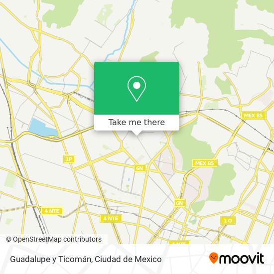 Guadalupe y Ticomán map