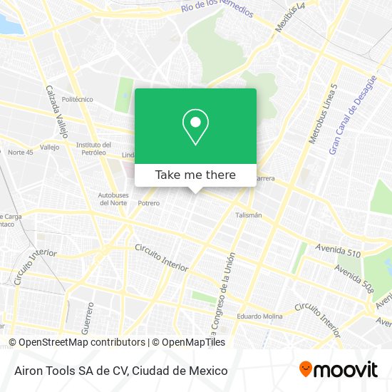 Mapa de Airon Tools SA de CV