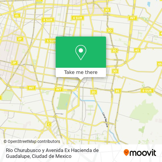 Mapa de Río Churubusco y Avenida Ex Hacienda de Guadalupe