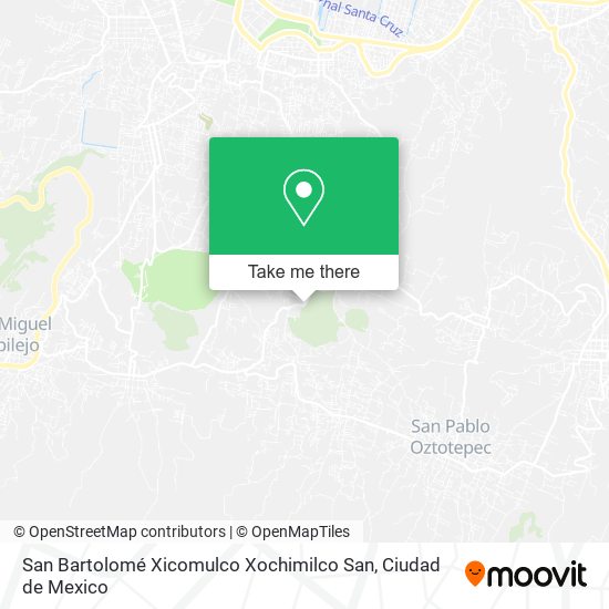 Mapa de San Bartolomé Xicomulco Xochimilco San