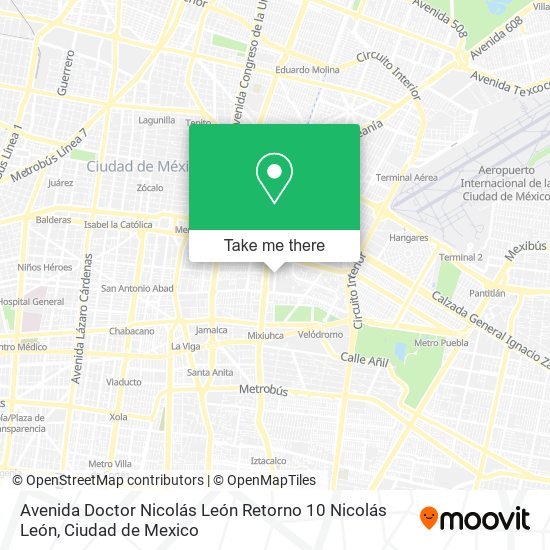 Avenida Doctor Nicolás León Retorno 10 Nicolás León map