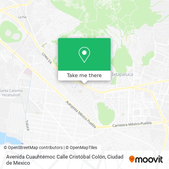 Mapa de Avenida Cuauhtémoc Calle Cristóbal Colón