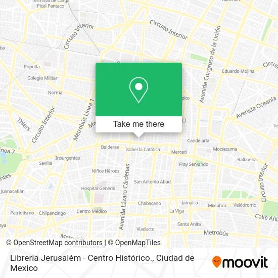 Mapa de Libreria Jerusalém - Centro Histórico.